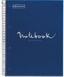 Miquelrius Emotions A4 PP 5x24 lapos navy kockás spirálfüzet (46069)
