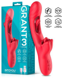 INTOYOU Grant vibrátor mozgó szárrésszel, nyelvecskés csiklóizgatóval (pink) - ovszer-vasarlas
