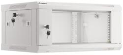 Lanberg WF01-6404-10S 19 4U SZÉL: 600 MÉLY: 450 MAG: 290 lapraszerelt üvegajtós szürke fali rack szekrény (WF01-6404-10S)