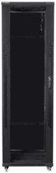 Lanberg FF01-8842-12B 19 42U SZÉL: 800 MÉLY: 800 MAG: 2047 lapraszerelt üvegajtós fekete rack szekrény (FF01-8842-12B)