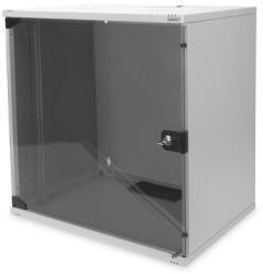ASSMANN 19 595x540x400 12U lapraszerelt üvegajtós szürke fali rack szekrény (DN-19 12-U-S-1)