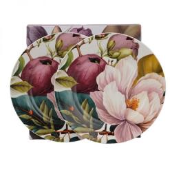 Duo Gift Magnólia virágos porcelán desszertes tányér készlet - 2 darabos (IMO-CHH-69914)