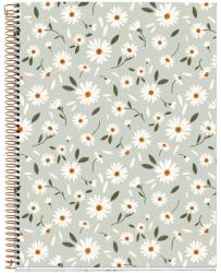 Miquelrius Green Flowers A4 4x30 lap kockás spirálfüzet (A15296GR87)