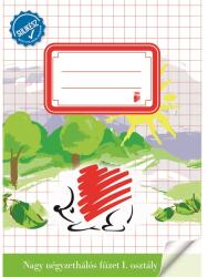 ICO ICO Süni A5 1. osztályos bekötött sulikész nagy kockás füzet (7500051003)