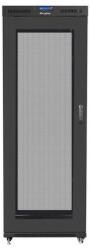 Lanberg FF01-8042-23BL 19 42U SZÉL: 800 MÉLY: 1000 MAG: 2097 lapraszerelt hálós fémajtós fekete rack szekrény (FF01-8042-23BL)