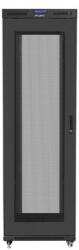 Lanberg FF01-8242-23BL 19 42U SZÉL: 800mm MÉLY: 1200mm MAG: 2127mm lapraszerelt LCD hálós fémajtós fekete rack szekrény (FF01-8242-23BL)