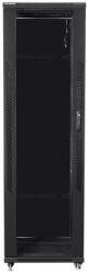 Lanberg FF01-8042-12B 19 42U SZÉL: 800 MÉLY: 1000 MAG: 2047 lapraszerelt üvegajtós fekete rack szekrény (FF01-8042-12B)