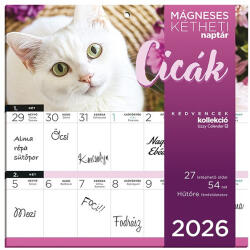 LIZZY CARD Falinaptár mágneses LIZZY CARD 220x220mm 2 hetes Cicák 2026 (21691) - papir-bolt