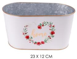 IRIS bádog kaspó ovál rózsa home 23x12cm (81002) - oneclick