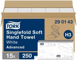 Tork Singlefold Z hajtogatott kéztörlő H3 2 rétegű, fehér, 23x22, 6 cm SCA290143
