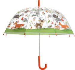 Esschert Design Átlátszó gyerek esernyő, erdei állatok mintával (KG261) - naturebrand