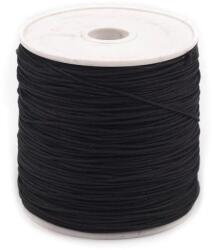 Fashion Poliészter zsinór ékszerkészítéshez, karkötőkhöz, Ø0, 5mm, 90m, 310113, fekete
