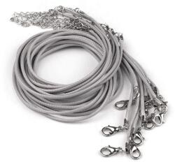 Fashion Nyakék zsinór, sodrott, delfinkapoccsal, 45cm, 130954, világos szürke