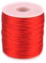 Fashion Szatén zsinór ékszerkészítéshez, karkötőkhöz, Ø1mm, 10m, 310187, piros