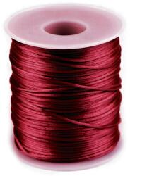 Fashion Szatén zsinór ékszerkészítéshez, karkötőkhöz, Ø1mm, 10m, 310187, kárminvörös