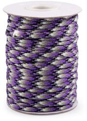 Fashion Színátmenetes paracord zsinór, ejtőernyő zsinór karkötőkhöz, Ø4 mm, 5m, 310230, szürke-lila