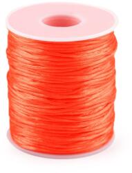 Fashion Szatén zsinór ékszerkészítéshez, karkötőkhöz, Ø1mm, 10m, 310187, neon narancssárga