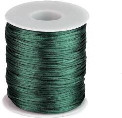 Fashion Szatén zsinór ékszerkészítéshez, karkötőkhöz, Ø1mm, 10m, 310187, sötétzöld
