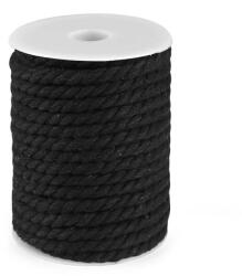 Fashion Sodrott pamut zsinór, makramé, Ø8 mm, 20m, 510641, fekete