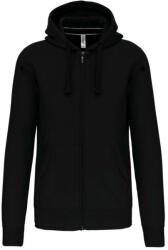 Kariban Uniszex kapucnis cipzáras pulóver, Kariban KA454, Black-L (ka454bl-l)
