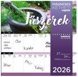 LIZZY CARD mágneses, kétheti tervezőnaptár, 22x22cm, 2026, Fűszernövények (LIZ-26220399) - mesescuccok