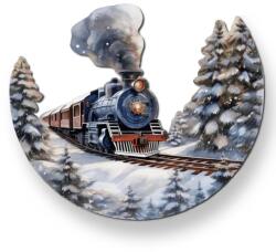  Nyomtatott dekorkarton - Félkoszorú közép - vonatos 10x11, 8cm