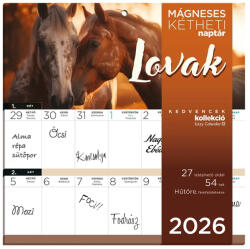 LIZZY CARD mágneses, kétheti tervezőnaptár, 22x22cm, 2026, Lovak (LIZ-26220199) - officetrade