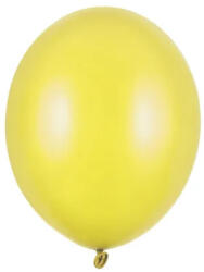 Partydeco Lufi Strong 5" (12cm-es) Latex léggömb, 100db/csomag, metál sárga (LUFI370614)