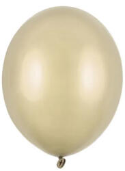 Partydeco Lufi Strong 5" (12cm-es) Latex léggömb, 100db/csomag, metál hideg Arany (LUFI831479)
