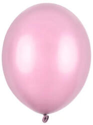 Partydeco Lufi Strong 5" (12cm-es) Latex léggömb, 100db/csomag, metál rózsaszín (LUFI869842)