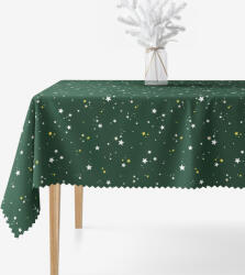 Goldea karácsonyi teflonbevonatú asztalterítő - csillagok zöld alapon 80 x 80 cm