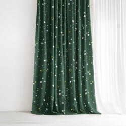 Goldea karácsonyi dekoratív drapéria - csillagok zöld alapon 180x150 cm