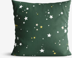 Goldea karácsonyi dekoratív párnahuzat - csillagok zöld alapon 40 x 40 cm