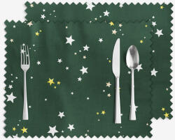 Goldea karácsonyi teflonbevonatú reggeliző alátét - csillagok zöld alapon - 2db 30 x 40 cm
