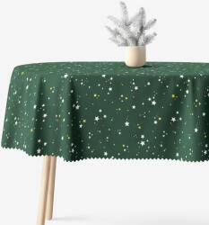 Goldea karácsonyi ovális teflonos terítő - csillagok zöld alapon 120 x 200 cm
