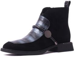 KARISMA Botine dama din piele intoarsa, Karisma, 7VV1281-C2106-G5 01-I, negru
