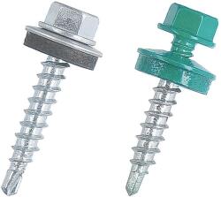 STARK FIX Șurub autoforant STARKFIX, cu cap hexagonal și șaibă EPDM, 4, 8x35, RAL8017, 250buc (515922) - izocor