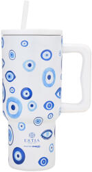 Estia Home Art Reciclabil Pahar cu mâner Termos Oțel inoxidabil Fără BPA 900ml Spirit Of Luck cu Pai și Mâner 01-35204 (01-35204)