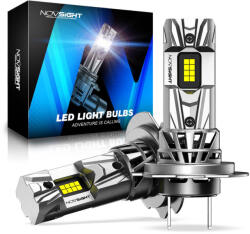 NOVSIGHT Lămpi Autoturismului & Motocicletei H7 LED 6500K Alb rece 12-24V 70W 2buc A500-N79-H7 (A500-N79-H7)