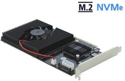 Delock PCI Express x8 / x16 kártya - 4 x belső NVMe M. 2 M-kulcs M-kulcs (90409) - pepita
