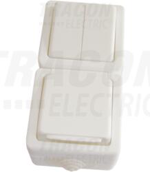 TRACON Intrerupator dublu circuit + priza, PT, vertical TR-PH09V 16A/250VAC, IP54, (105) (TR-PH09V)