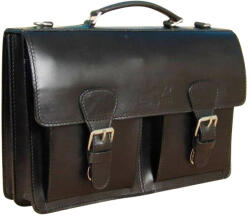  Blázek & Anni kétzsebes dupla rekeszes fekete bőr férfi aktatáska 38 x 26 cm (BA-9223-AM-F)