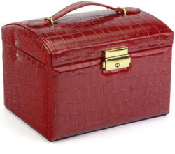  PATRIZIA piros 2 fiókos, tükrös ékszerdoboz, kivehető utazó boxos 13.5 x 12.5 x 17 cm (50565)
