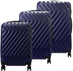 Pierre Cardin MED12 sötétkék abs 3 db-os bőrönd szett 58, 68, 78 cm (55104)