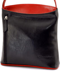 MONARCHY Holly fekete-piros női bőr válltáska 27x24cm (M-32423-5-holly)