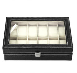  PATRIZIA fekete 12 db-os karóra tartó doboz 30 x 8 x 20 cm (41273)