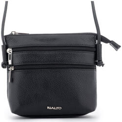 RIALTO olasz fekete női bőr oldaltáska, crossbody 18 x 18 x 4, 5 cm (RX371-DO-03)