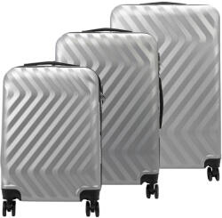 Pierre Cardin MED12 ezüst abs 3 db-os bőrönd szett 58, 68, 78 cm (55106)