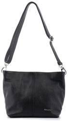 RIALTO fekete női bőr válltáska, levehető pántos 21x21x12 cm (R259X-DO-03)