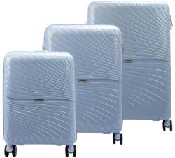 Pierre Cardin világoskék polipropilén 3 részes bőrönd szett, 55/67/77 cm (50893)